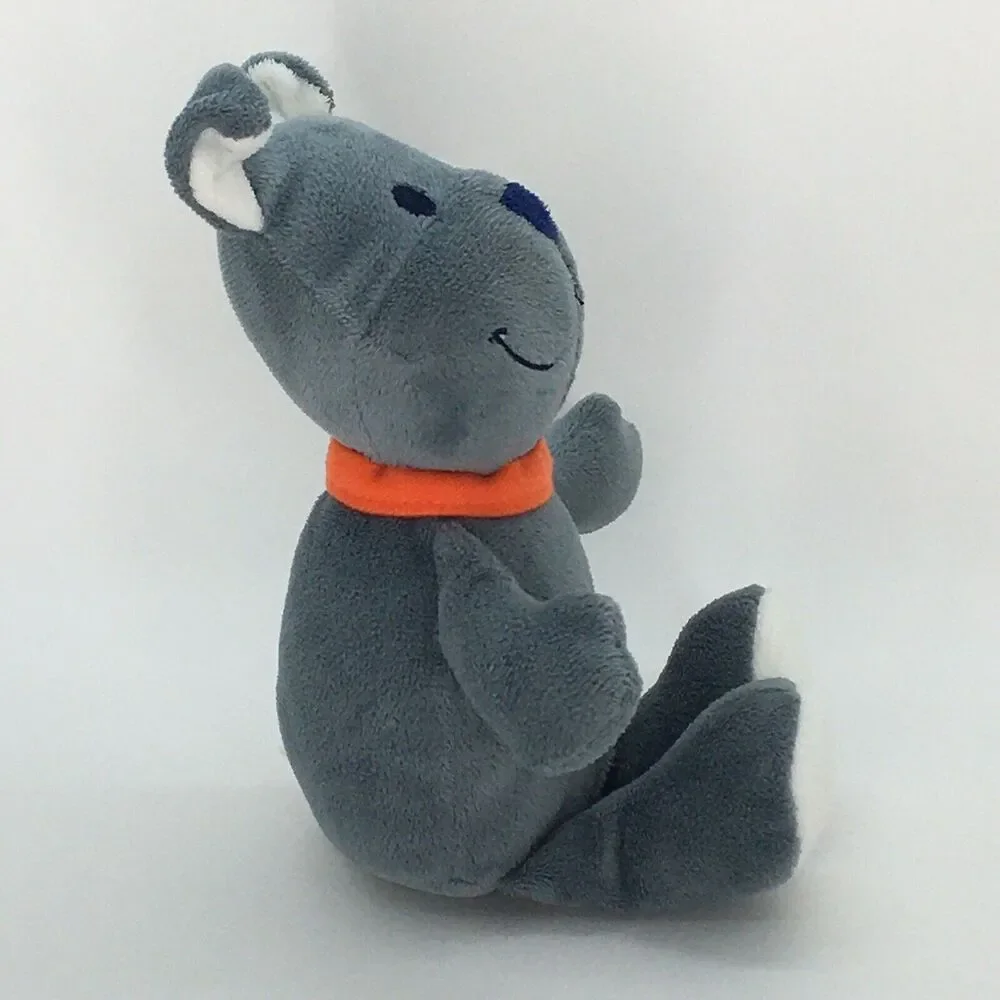Carters Just One You Plush Gray Bulldog‎ Puppy Dog Baby Toy Orange Collar 2012